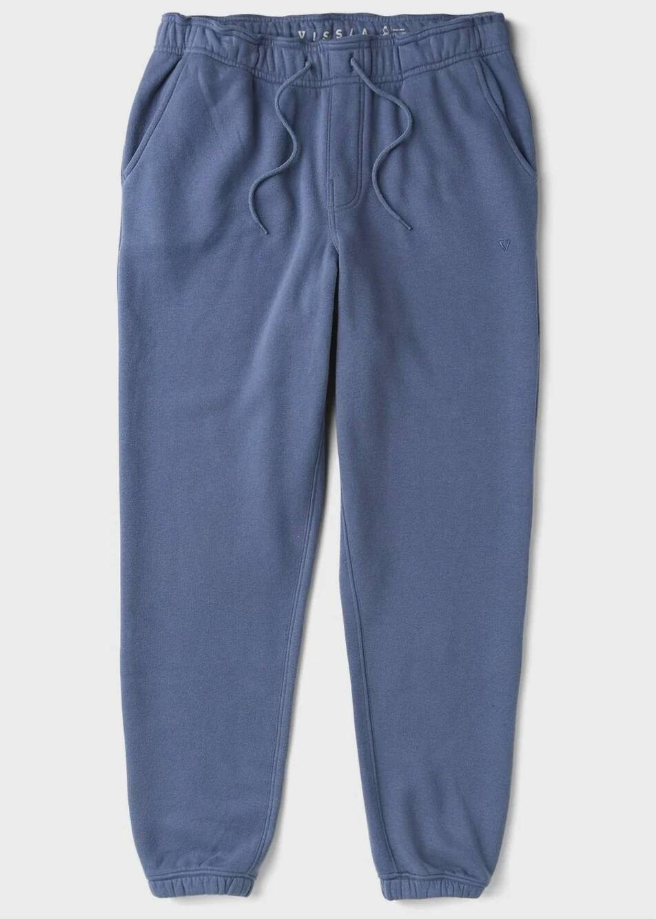 NEW VISSLA boy's solid sets eco elastic sweatpant in blue haze